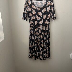 LuLaRoe Black Floral Midi Dress